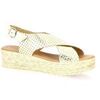 Sandales Eva Frutos Nu pieds cuir Dor&eacute;