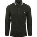 Sweat-shirt Fred Perry Polo &agrave; manches longues Vert fonc&eacute; T50 Vert
