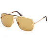 Lunettes de soleil Tom Ford FT1204 STAVROS Lunettes de soleil, Or/Marron, 63 mm Dor&eacute;