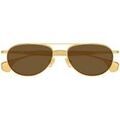 Lunettes sur Grenoble : Lunettes de soleil Bottega Veneta bv1419s-001 Dor&eacute;