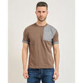 Tee-shirts sur Grenoble : T-shirt Yes Zee T-shirt homme avec d&eacute;tails contrast&eacute;s Marron