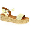 Espadrilles Eva Frutos Nu pieds cuir Dor&eacute;
