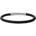 Bracelets Fossil Bracelet homme cuir noir tress&eacute; Blanc Grenoble