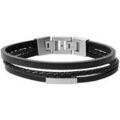 Bracelets sur Grenoble : Bracelets Fossil Bracelet homme triple rang cuir noir
