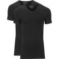 Tee-shirts sur Grenoble : T-shirt Slater T-Shirts Stretch Lot de 2 Col-V Noir