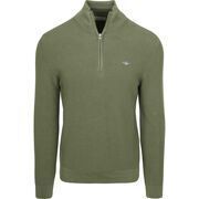 Pull Gant Half Zip Pull Micro Textured Vert
