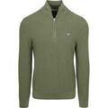 Pull Gant Half Zip Pull Micro Textured Vert Grenoble