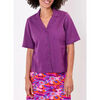 Chemise La Fiancee Du Mekong Chemisette coton gaufr&eacute; MARIE Violet