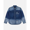 Chemises/chemisettes sur Grenoble : Chemise Evisu 2ESHTM6SL1022 HT WASHED DENIM LS SHIRT-INDM MID TONE INDIGO