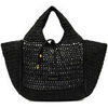 Sac &agrave; main Gianni Chiarini Sac en paille tress&eacute;e, couleur noire