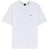 T-shirt BOSS T-shirt en mesh de coton &agrave; motif artistique brod&eacute; balnc Blanc