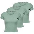 Tee-shirts sur Grenoble : T-shirt Only Femme T-shirt Paquet de 3 ONLEMMA SHORT TOP 3P
