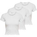 Tee-shirts sur Grenoble : T-shirt Only Femme T-shirt Paquet de 3 ONLEMMA SHORT TOP 3P