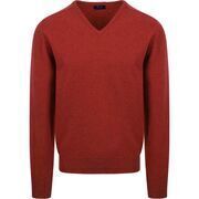 Pull William Lockie Pull Laine d'Agneau Col-V Dobonnet