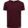 Tee-shirts sur Grenoble : T-shirt Armor Lux T-Shirt Rayures Marine Rouge