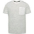 Tee-shirts sur Grenoble : T-shirt Cast Iron T-Shirt Rayures Blanche Poche Poitrine