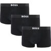 Cale&ccedil;ons BOSS Boxers Courtes Lot de 3 One Noir 001 Noir