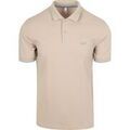 T-shirt Sun68 Polo Petites Rayures Collar Greige