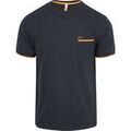 T-shirt Sun68 Piqu&eacute; T-Shirt Fluo Rayures Marine Bleu Grenoble