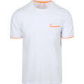 Tee-shirts sur Grenoble : T-shirt Sun68 Piqu&eacute; T-Shirt Fluo Rayures Blanche Blanc