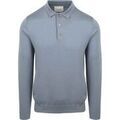 Polos sur Grenoble : Polo Profuomo Longsleeve Polo Laine Merino Bleu