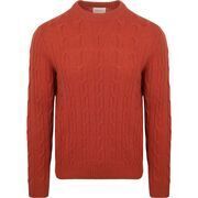 Pull Gant Pullover Crewneck Lambswool Cable Modern Rust