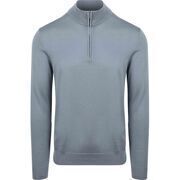 Pull Profuomo Pullover Half Zip Laine Merino Bleu