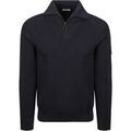 Pull Suitable Pull Demi-Zip Tias Cooldry Knit Marine
