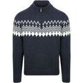 Pull Suitable Avery Nordic Pull Demi-Zip Mix Laine Bleu Fonc&eacute; Bleu