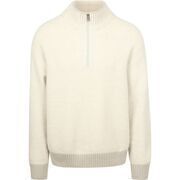 Pull BOSS Pull Kobear Demi-Zip Wool Blend Ecru