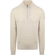 Pull State Of Art Pull Half Zip Wool Blend Greige M&eacute;langer Gris