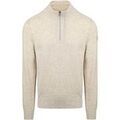 Pull State Of Art Pull Half Zip Wool Blend Greige M&eacute;langer Gris