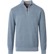 Pull Casamoda Pull-over Demi-Zip Structure M&eacute;langer Bleu Bleu