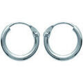 Boucles d'oreille sur Grenoble : Boucles oreilles Brillaxis Cr&eacute;oles argent rhodi&eacute; 10mm Blanc