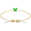 Bracelets Brillaxis Bracelet plaqu&eacute; or papillon oxydes verts Jaune Grenoble