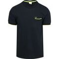 T-shirt Sun68 T-shirt Piqu&eacute; Ray&eacute; Fluo Marine Bleu