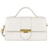 Sac &agrave; main LANCASTER Sac baguette A rabat avec fermoir M Croco Ily Ecru Beige
