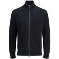 Gilets sur Grenoble : Gilet Jack & Jones 12284612 PERFECT KNIT ZIP CARDIGAN-BLACK