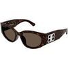 Lunettes de soleil Balenciaga BB0324SK Lunettes de soleil, Havana/Marron, 55 mm