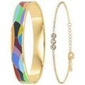 Bracelets sur Grenoble : Bracelets Sc Boh&egrave;me B4363-DORE+BS4274-DORE Multicolore