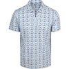 Polo R2 Amsterdam Polo Demi-Zip Imprim&eacute; Bleu Multicolore
