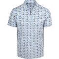 Polos sur Grenoble : Polo R2 Amsterdam Polo Demi-Zip Imprim&eacute; Bleu Multicolore
