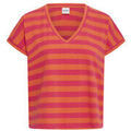 Tee-shirts sur Grenoble : T-shirt Ichi TEE SHIRT FEMME - MANDARIN RED/AZALEA STRIPE - M