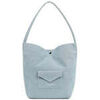 Sac &agrave; main LANCASTER Sac seau Avec Pression Mini Su&eacute;dine KBA Bleu Fum&eacute; Bleu