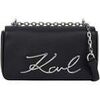 Sac Bandouliere Karl Lagerfeld Petit sac bandouli&egrave;re K/Signature Noir/Nickel Noir