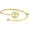 Bracelets Lotus Jonc style acier dor&eacute; tr&egrave;fle serti Jaune