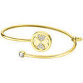 Bracelets sur Grenoble : Bracelets Lotus Jonc style acier dor&eacute; tr&egrave;fle serti Jaune