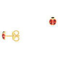 Boucles d'oreille sur Grenoble : Boucles oreilles Brillaxis Boucles d'oreilles coccinelle plaqu&eacute; or laqu&eacute; Jaune