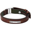 Bracelets Fossil Bracelet Machine en cuir, vert et marron