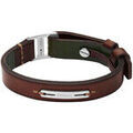 Bracelets sur Grenoble : Bracelets Fossil Bracelet Machine en cuir, vert et marron